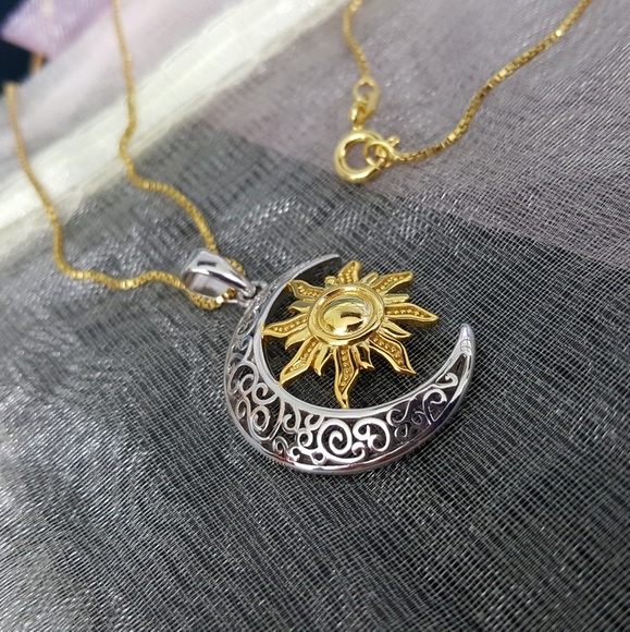 Bohemian Sun and Moon Pendant - Picture 3 of 5